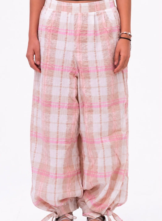 Pastel Plaid Balloon Pants