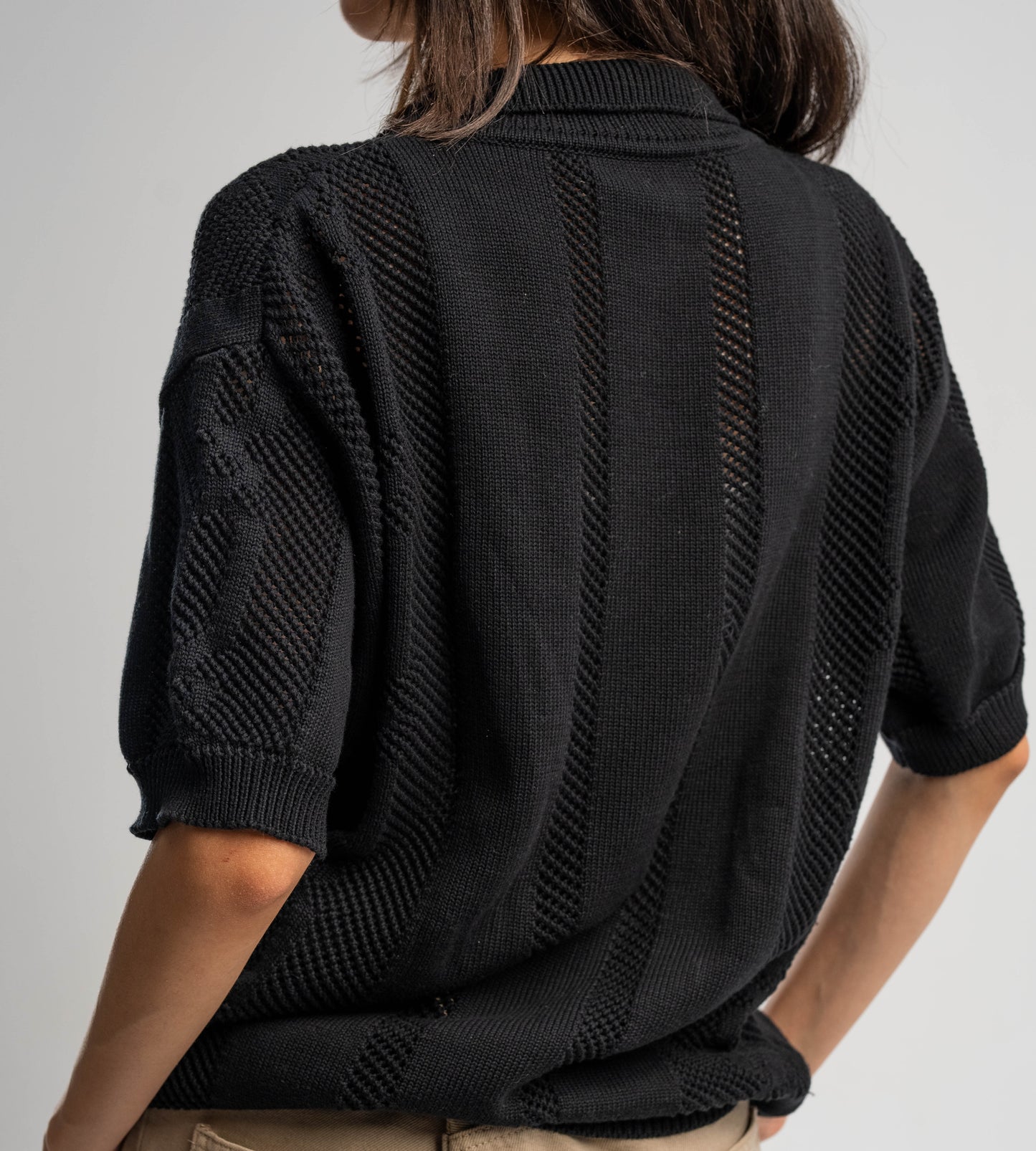 Knitted Polo in Black